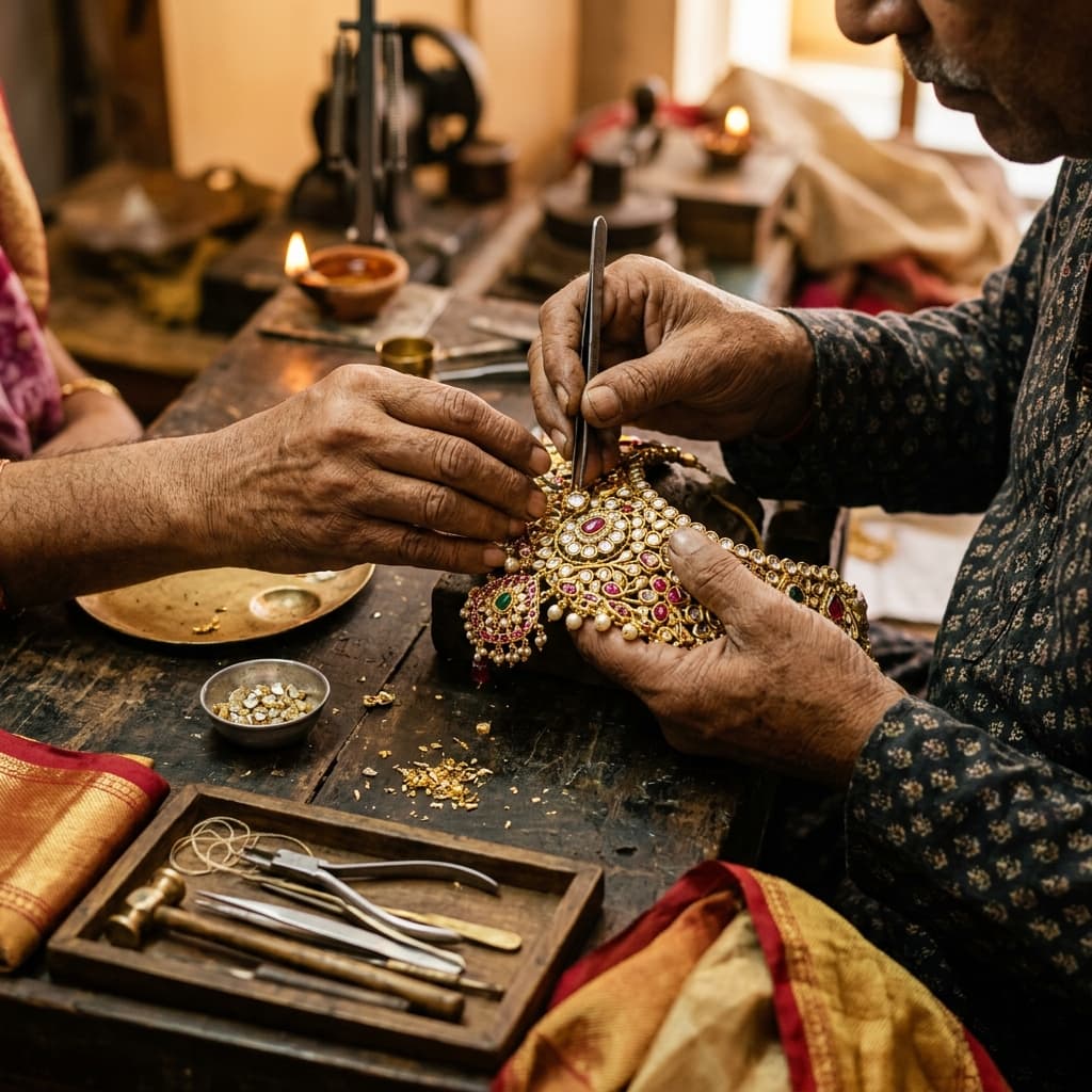 Anayra artisan crafting jewellery by hand